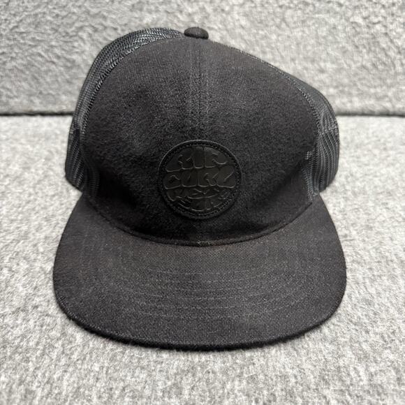 Rip Curl Wet Suits High Profile Hat Surfing Adjustable Mesh Snapback Cap Black - Picture 1 of 4
